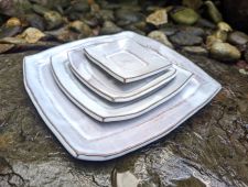 Square Plate Set in Shale - Handmade to Order