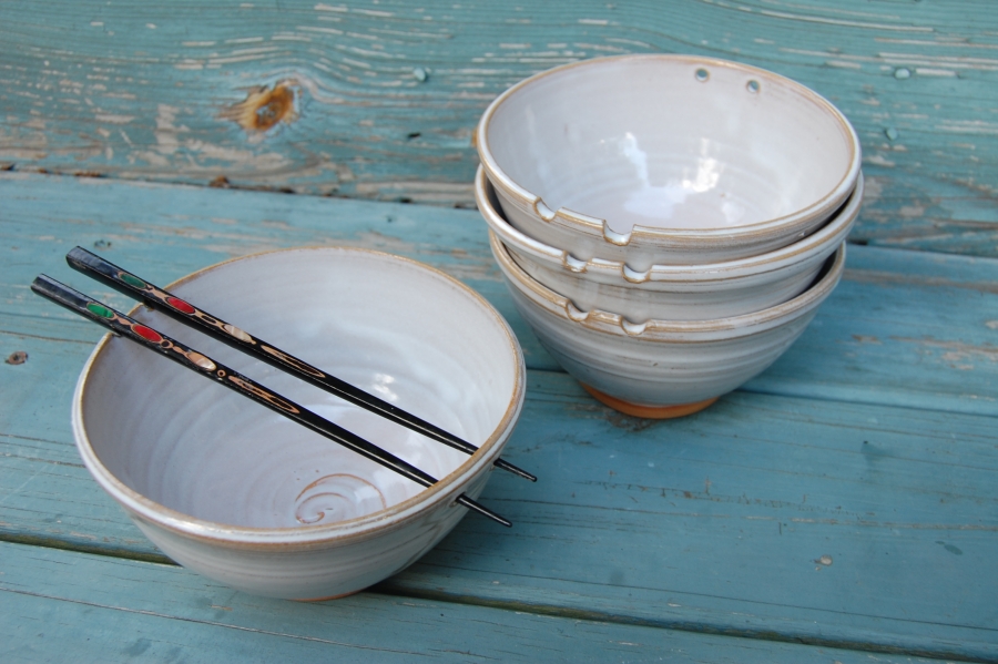Ramen Bowl Hand Thrown Pottery Noodle Bowl Chopstick Bowl Pottery Ramen