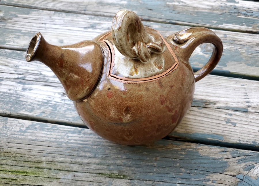 Small 12oz Handmade Organic Shaped Ceramic Teapot Wheel thrown stoneware teapot. 