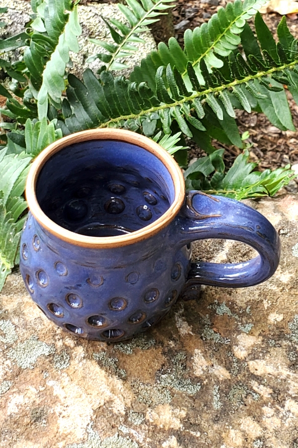 Dark Purple Pot Plum Textured Glass Toothbrush Cup Mug H&M Home 