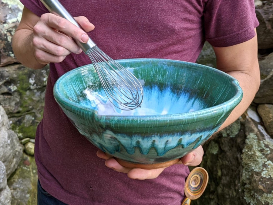 Blue Handthrown Mixing Bowl