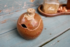 Round Sugar Bowl / Honey Jar in Brownstone - Handmade to Order