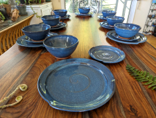 Dinnerware Set for Eight in Slate Blue - Handmade to Order 