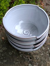 Set of Four Soup Bowls in Shale - Handmade to Order