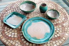 Eclectic Place Setting in Turquoise Falls - Handmade to Order - Pick up Only