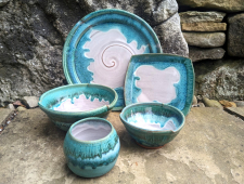 Eclectic Place Setting in Turquoise Falls - Handmade to Order
