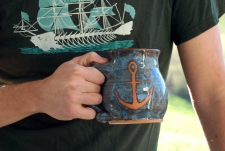 Anchor Mug in Slate Blue - Handmade to Order