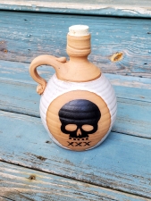 Corked Whiskey Jug with Skull - In Stock and Ready to Ship