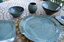 Eclectic Place Setting in Slate Blue - Handmade to Order - Pick up Only