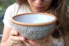 Carved Soup Bowl Rooted in Shale - Handmade to Order