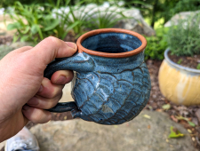Woven Mug in Slate Blue- Handmade to Order