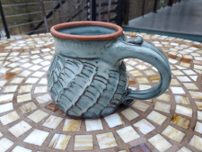 Woven Mug in Slate Blue- Handmade to Order