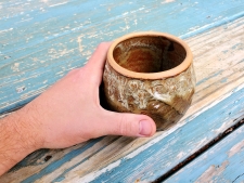 Carved Tumbler in Woven Brownstone - Handmade to Order