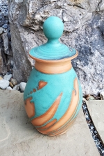 Huge Turquoise Splash Canister- Made to Order