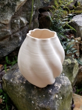 Twisting Porcelain Petal Flower Vase - In Stock and Ready to Ship