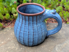 Ridged Mug in Slate Blue- Handmade to Order