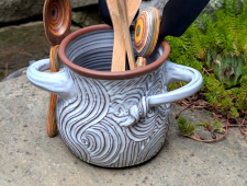 Rooted Utensil Holder in Shale - Handmade to Order