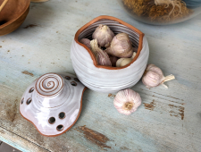 Large Garlic Keeper in Shale - Handmade to Order