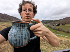 Huge Ridged Monster Mug in Slate Blue - Handmade to Order
