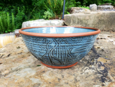 Large Serving Bowl or Mixing Bowl in Rooted in Slate Blue- Handmade to Order