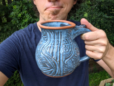 Huge Rooted Monster Mug in Slate Blue - Handmade to Order