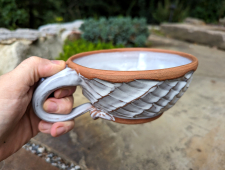 Woven Cappuccino Cup or Soup Mug In Shale - Handmade to Order