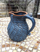 Half Gallon Pitcher Woven in Slate Blue - Handmade to Order