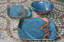 Slate Blue with Rust Waves Dinnerware Place Settin...